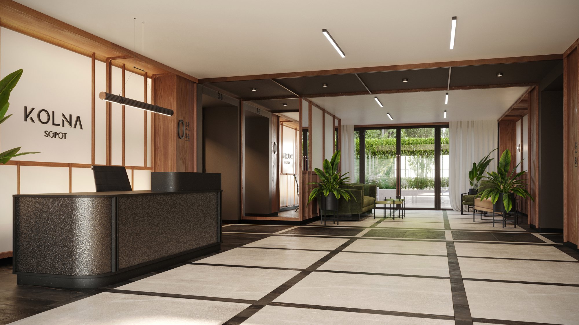 Lobby aparthotelu Kolna Sopot